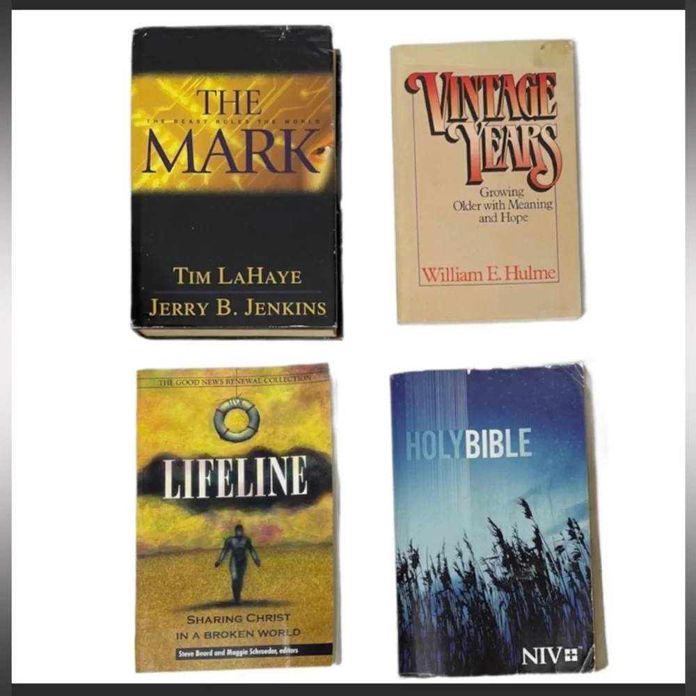 Christian Book Bundle NIV Holy Bible The Mark Left Behind Lifeline Vintage Years